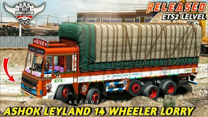 Ashok Leyland 14 Wheels Truck Mod – Bussid Truck mods