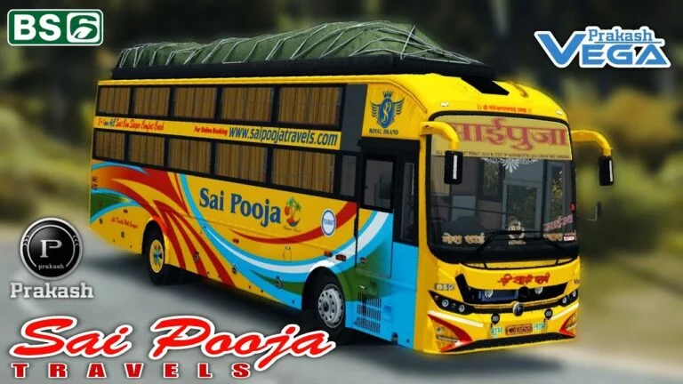 Prakash BS6 Sleeper Pack – Sai Puja Travels Bus – भारतीय स्लीपर गाडी बस मॉड