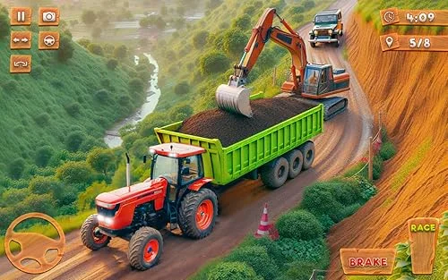 Cargo Tractor Trolley Game – Hill Tractor Climb